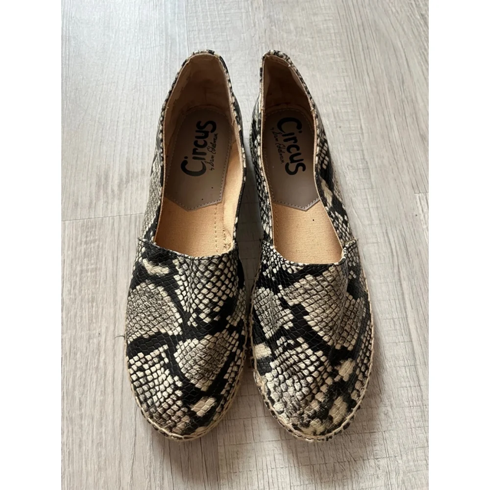 Sam Edelman Circus snake print espadrille flats size 8